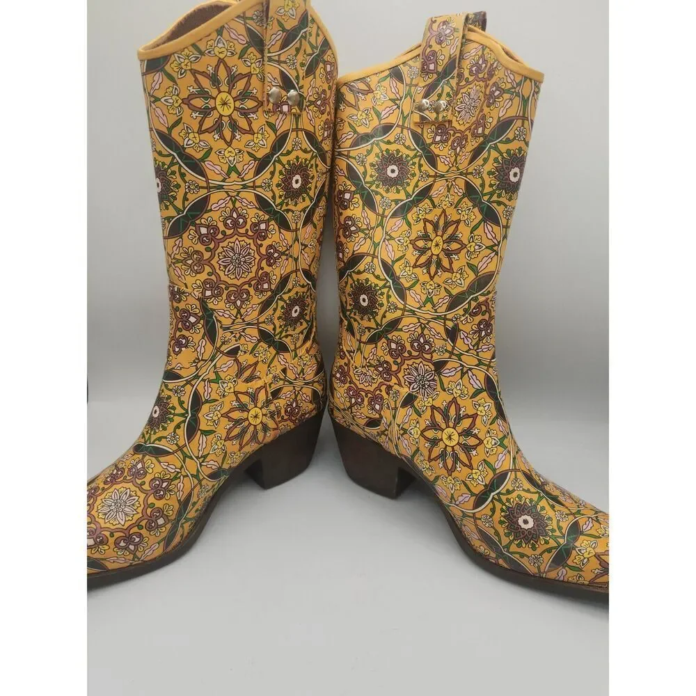 J C Cowgirl Rain Boots Women Size 6